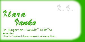 klara vanko business card